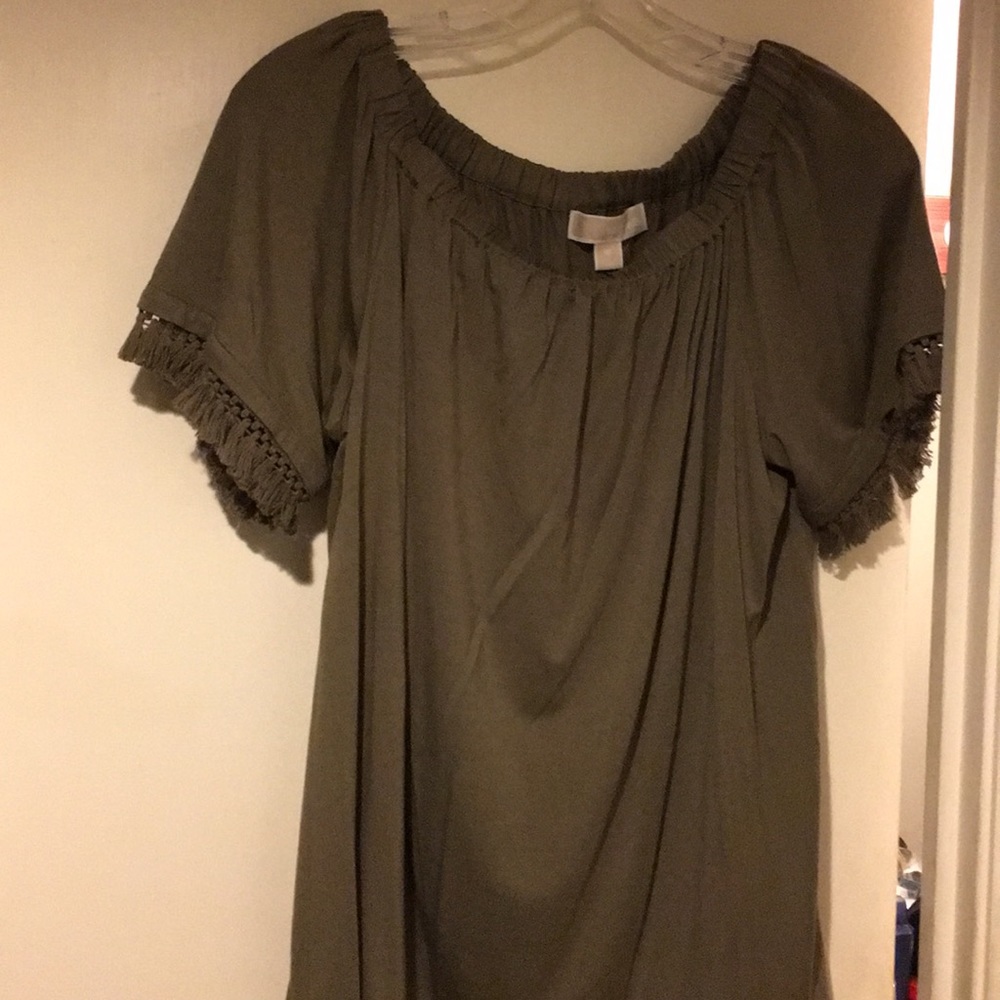 Michael Kors safari green blouse. Never worn.